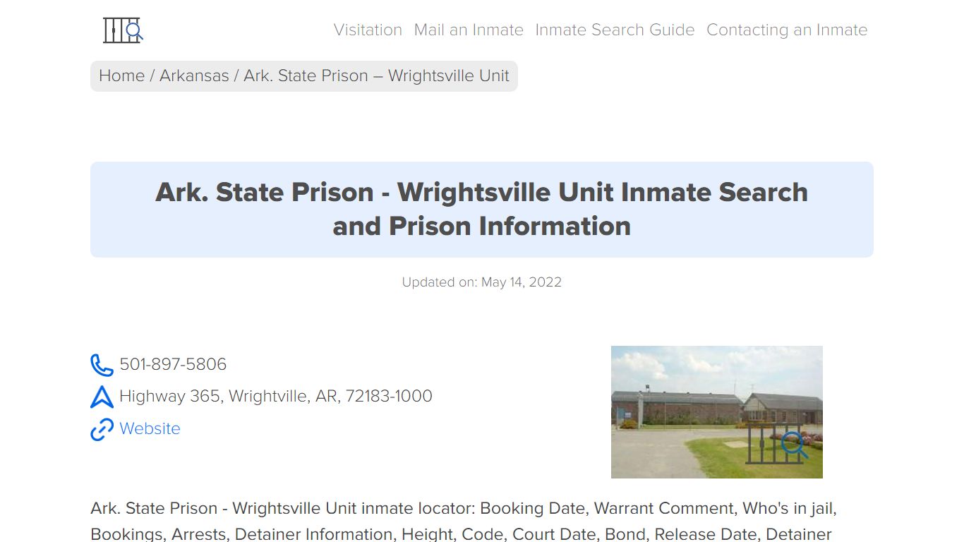 Ark. State Prison - Wrightsville Unit Inmate Search ...